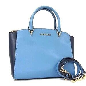 MICHAEL KORS Ellis Handbag 35H7GE0S3T Blue Leather Women's Shoulder Bag